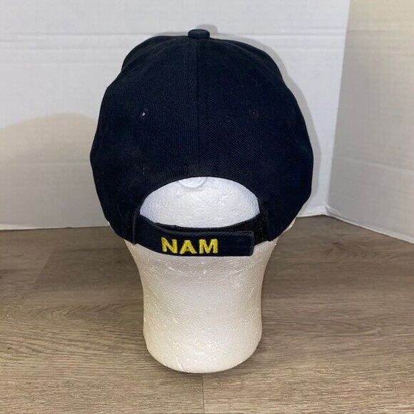 Vietnam Veteran Hat Black USA Military Eagle Crest Brand Cap Embroidered - Picture 4 of 7